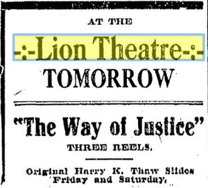 Oct 1913 Lion Theatre, Muskegon